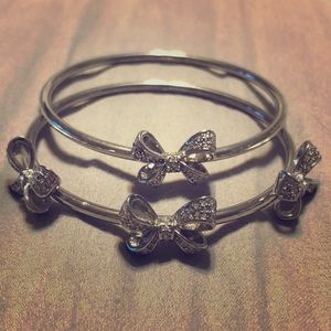 Set of Ann Taylor Crystal Bow bangles